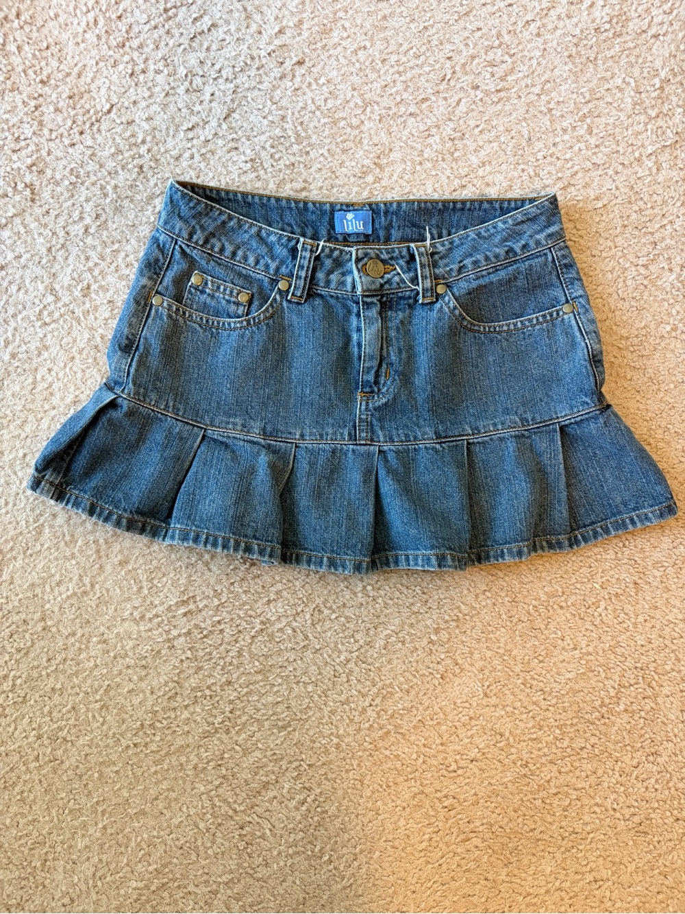 Vintage Y2K Lilu 100% Cotton Denim Flouncy Skirt